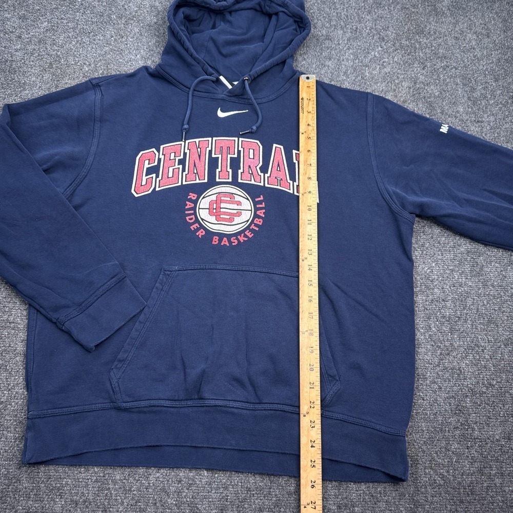 Nike Center Swoosh Check Hoodie Adult Size Medium Raiders Basketball Sweatshirt‎ - Picture 9 of 13